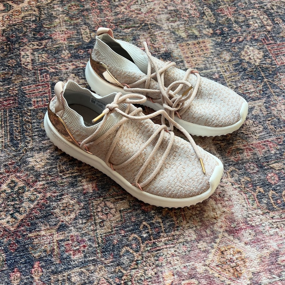 Adidas Beige and Gold Sneakers with Memory Foam Footbed